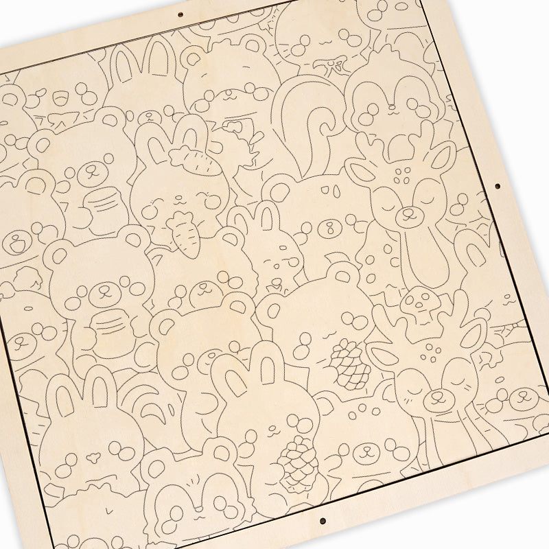 Équipe forestière - Puzzle en bois à colorier
