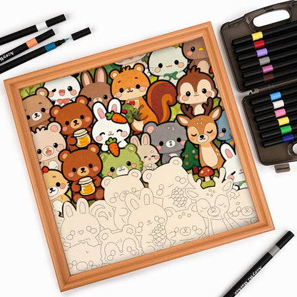 Équipe forestière - Puzzle en bois à colorier
