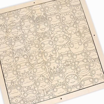 Grenouille - Puzzle en bois à colorier