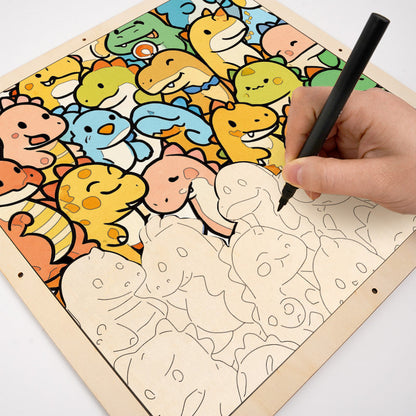 Petit Dragon - Puzzle en bois à colorier