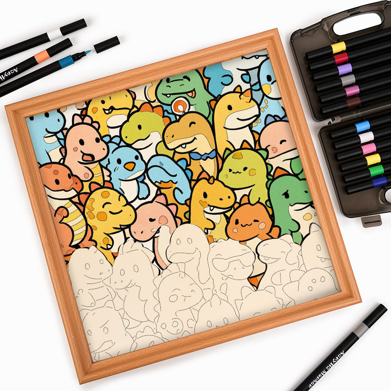 Petit Dragon - Puzzle en bois à colorier