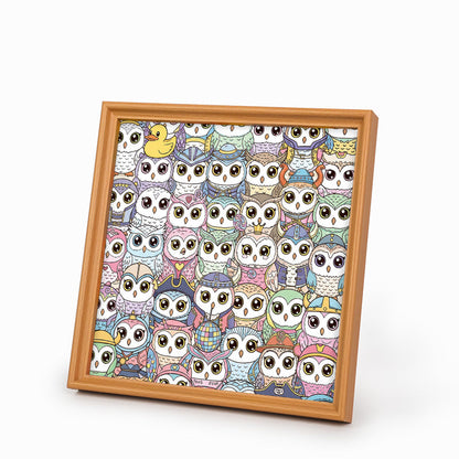 Hibou - Puzzle en bois à colorier