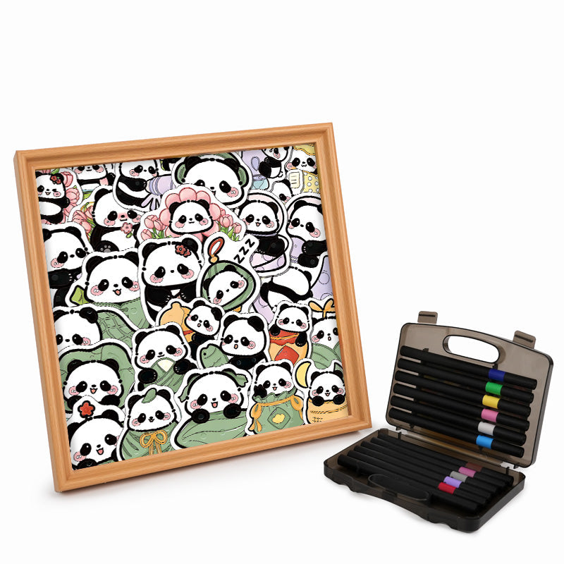 Panda II - Puzzle en bois à colorier