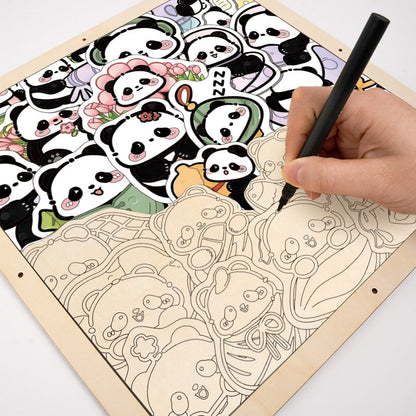 Panda II - Puzzle en bois à colorier