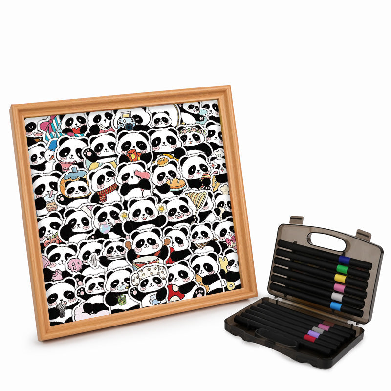 Panda III - Puzzle en bois à colorier