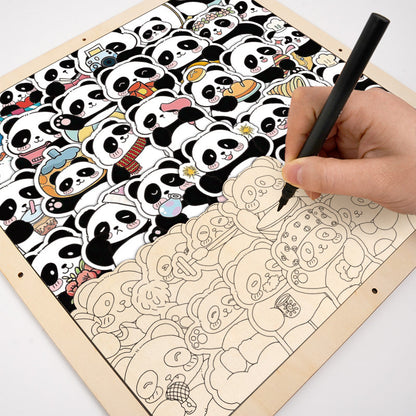 Panda III - Puzzle en bois à colorier