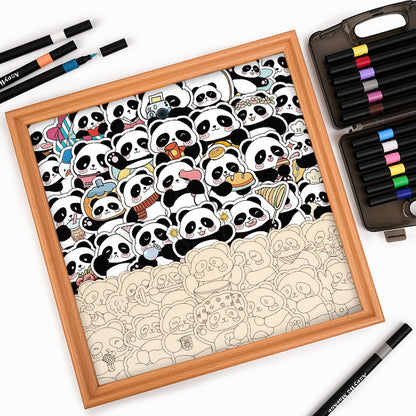 Panda III - Puzzle en bois à colorier