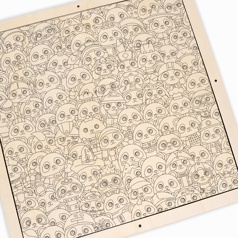 Panda - Puzzle en bois à colorier