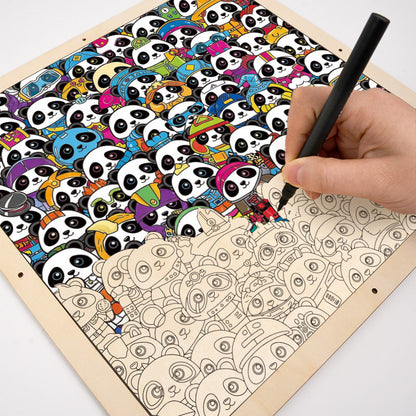 Panda - Puzzle en bois à colorier