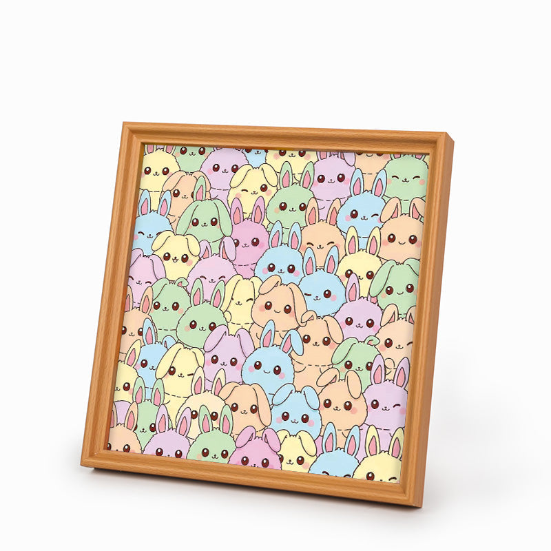 Lapins - Puzzle en bois à colorier