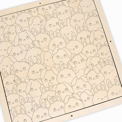 Lapins - Puzzle en bois à colorier