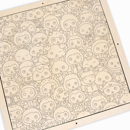 Mouton - Puzzle en bois à colorier