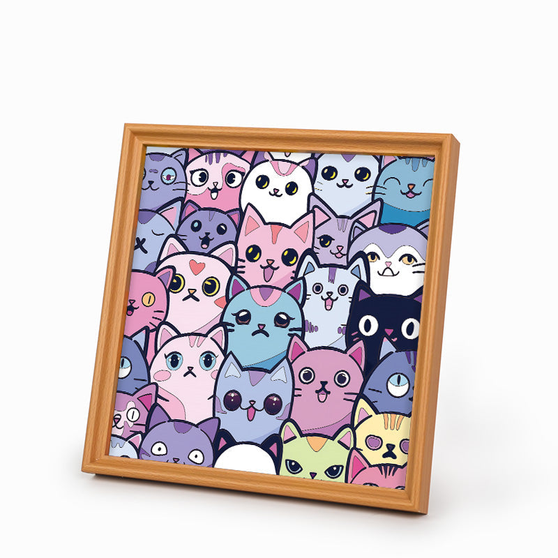 Chatons rigolos - Puzzle en bois à colorier