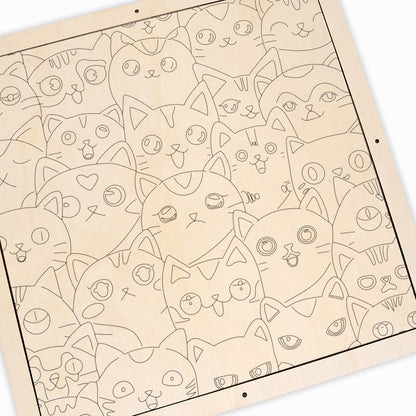 Chatons rigolos - Puzzle en bois à colorier