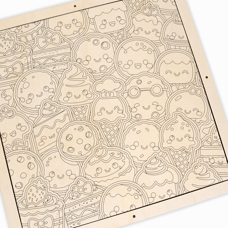 Douceurs - Puzzle en bois à colorier