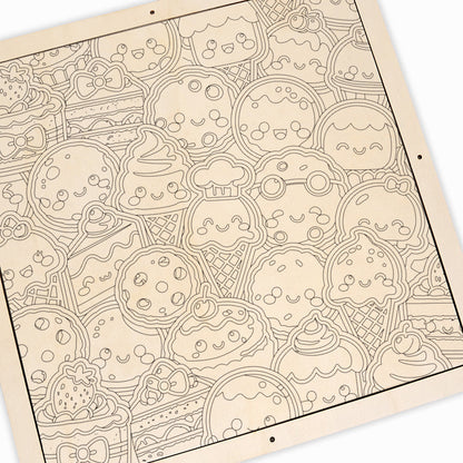 Douceurs - Puzzle en bois à colorier