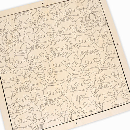 Chat Éclatant - Puzzle en bois à colorier