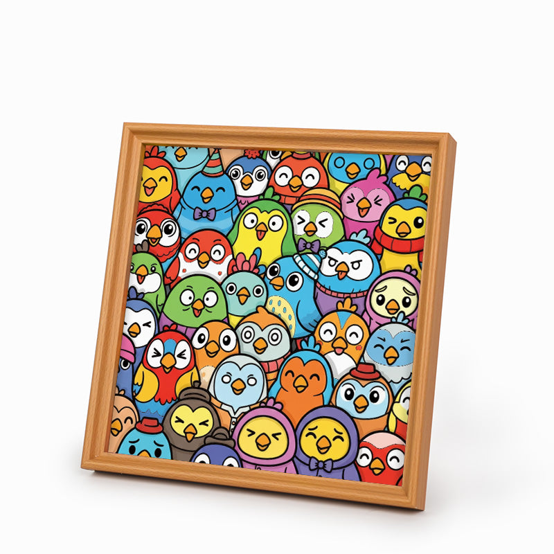 Petits Oiseaux - Puzzle en bois à colorier