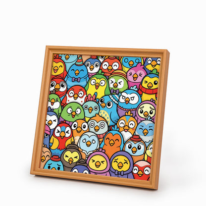 Petits Oiseaux - Puzzle en bois à colorier