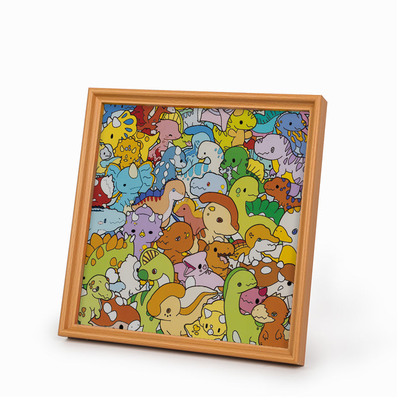 Petits Dinos  - Puzzle en bois à colorier