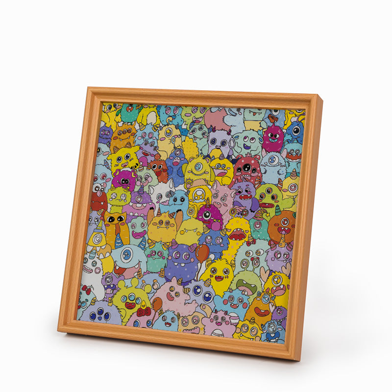 Petit Monstre  - Puzzle en bois à colorier