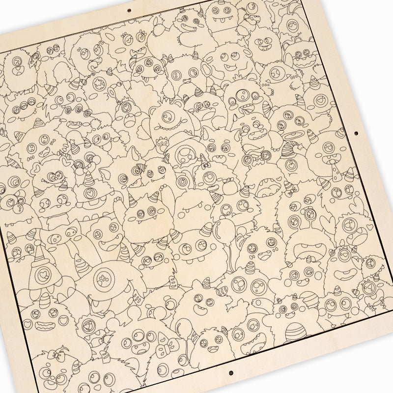 Petit Monstre  - Puzzle en bois à colorier