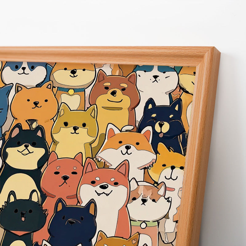 Shiba Inu  - Puzzle en bois à colorier