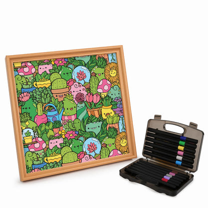 Paradis botanique - Puzzle en bois à colorier