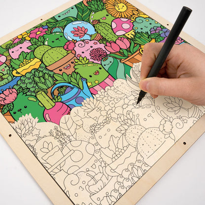 Paradis botanique - Puzzle en bois à colorier