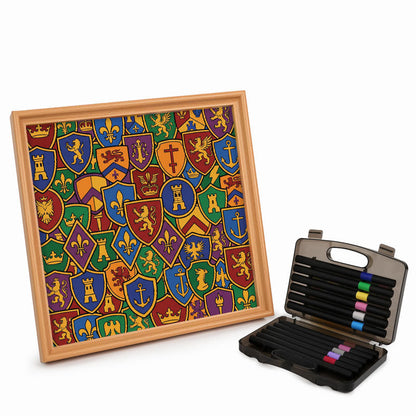 Collection de badges - Puzzle en bois à colorier