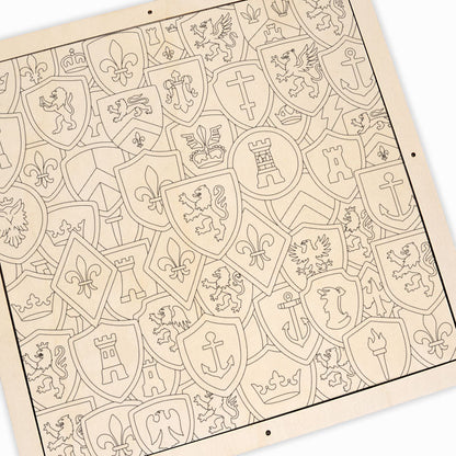 Collection de badges - Puzzle en bois à colorier