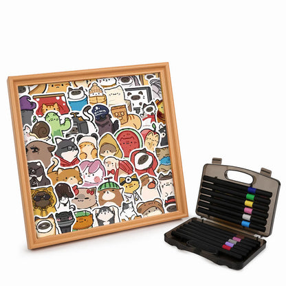 Animaux heureux - Puzzle en bois à colorier