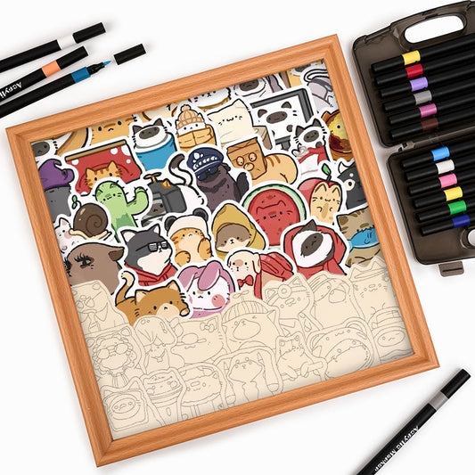 Animaux heureux - Puzzle en bois à colorier