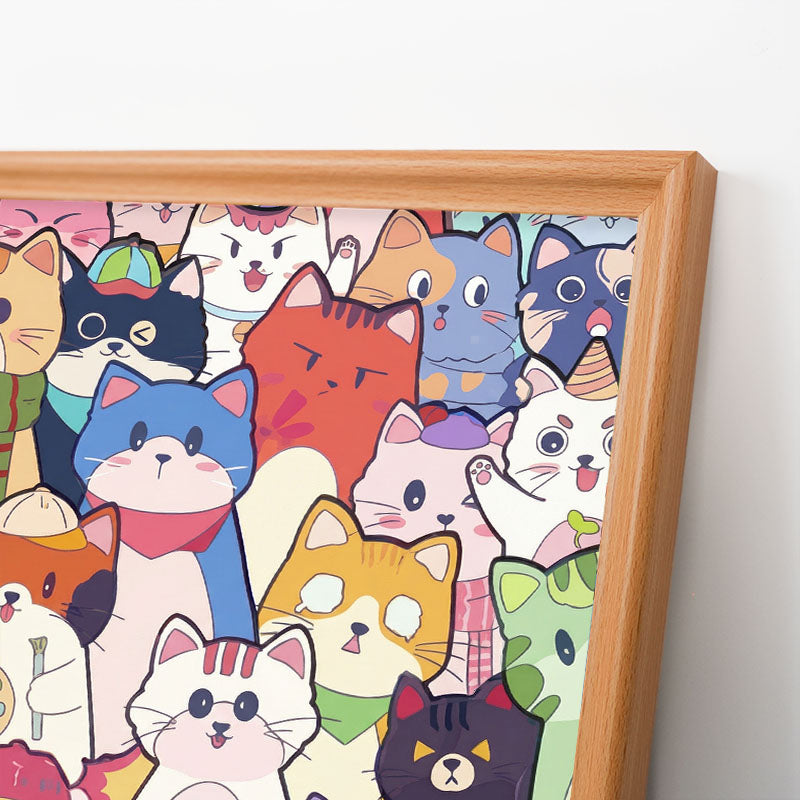 Chats fantaisistes - Puzzle en bois à colorier