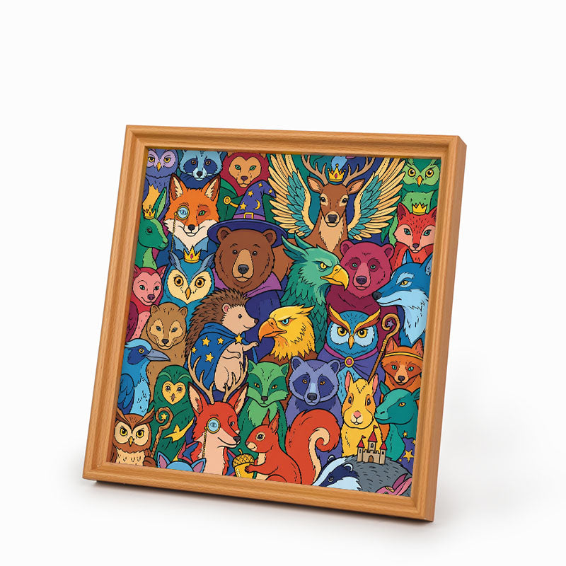 Les amis de la forêt enchantée - Puzzle en bois à colorier