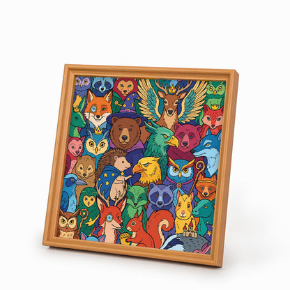 Les amis de la forêt enchantée - Puzzle en bois à colorier