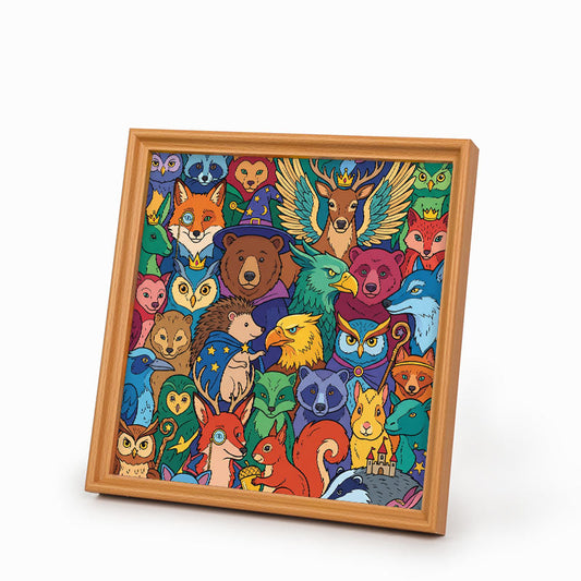 Les amis de la forêt enchantée - Puzzle en bois à colorier