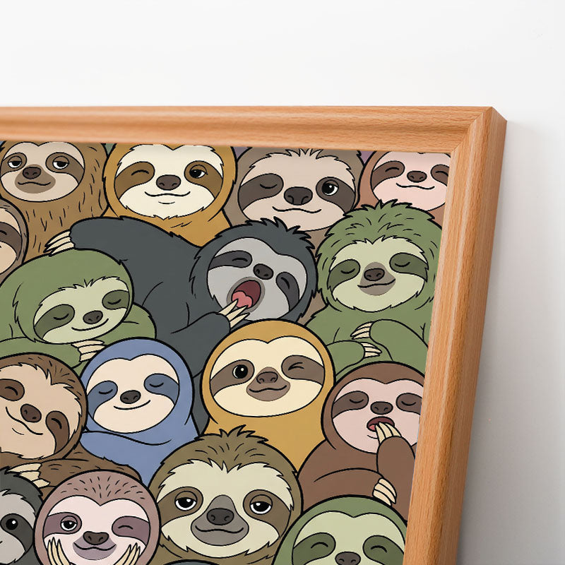 Paresseux paresseux - Puzzle en bois à colorier