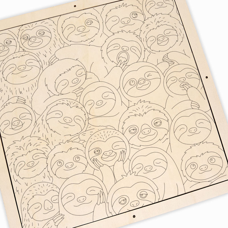 Paresseux paresseux - Puzzle en bois à colorier