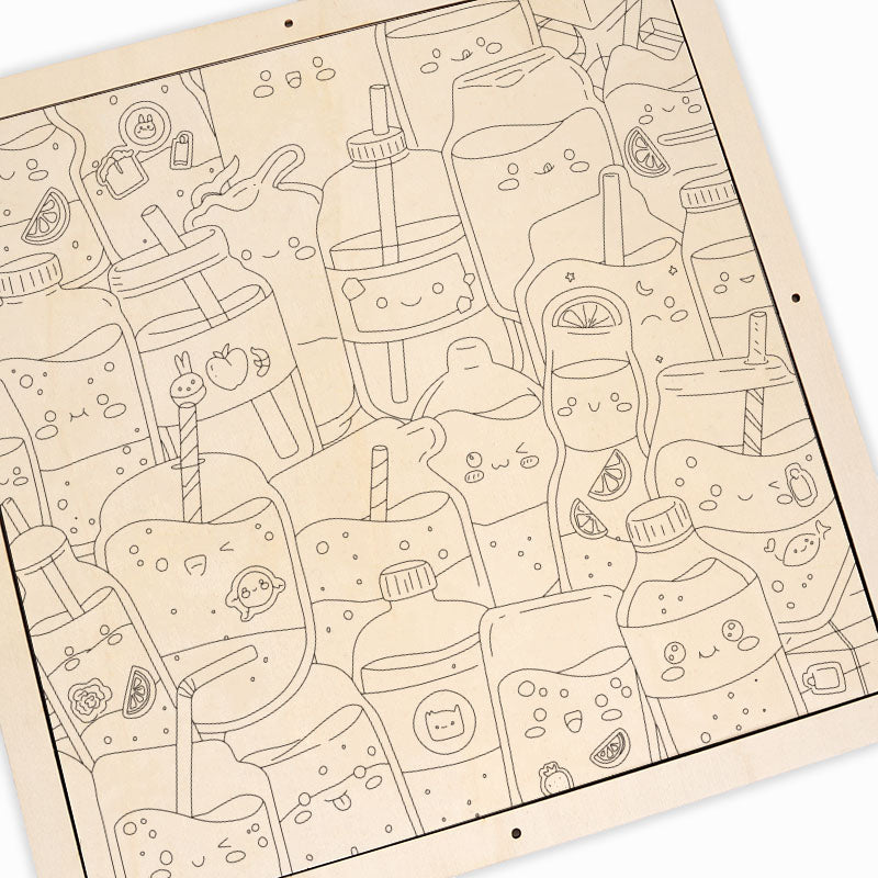 Jus mignons - Puzzle en bois à colorier