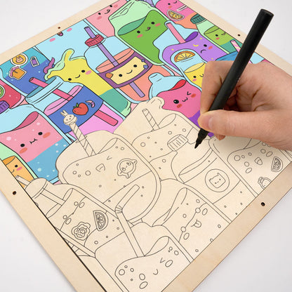 Jus mignons - Puzzle en bois à colorier