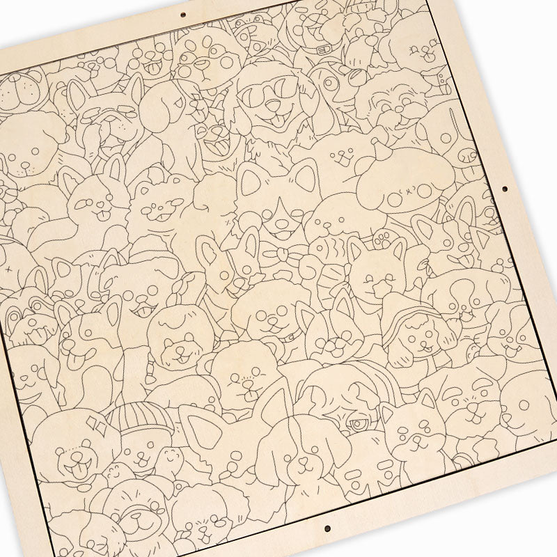 Fête des animaux - Puzzle en bois à colorier