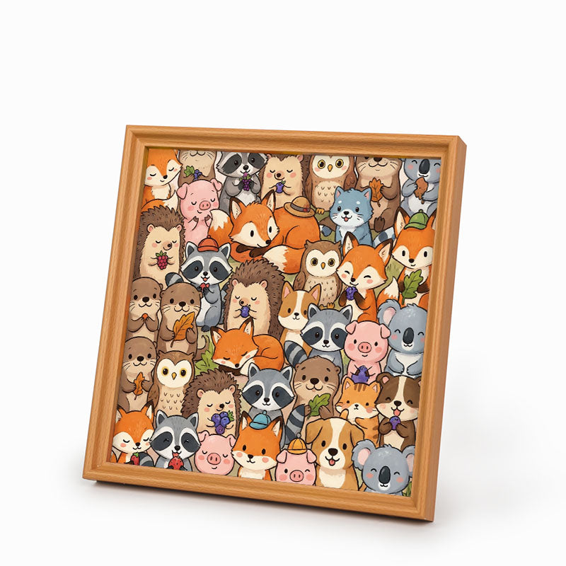Adorables petits animaux - Puzzle en bois à colorier