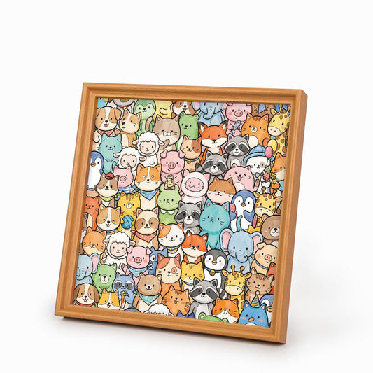 Animaux fantaisistes - Puzzle en bois à colorier