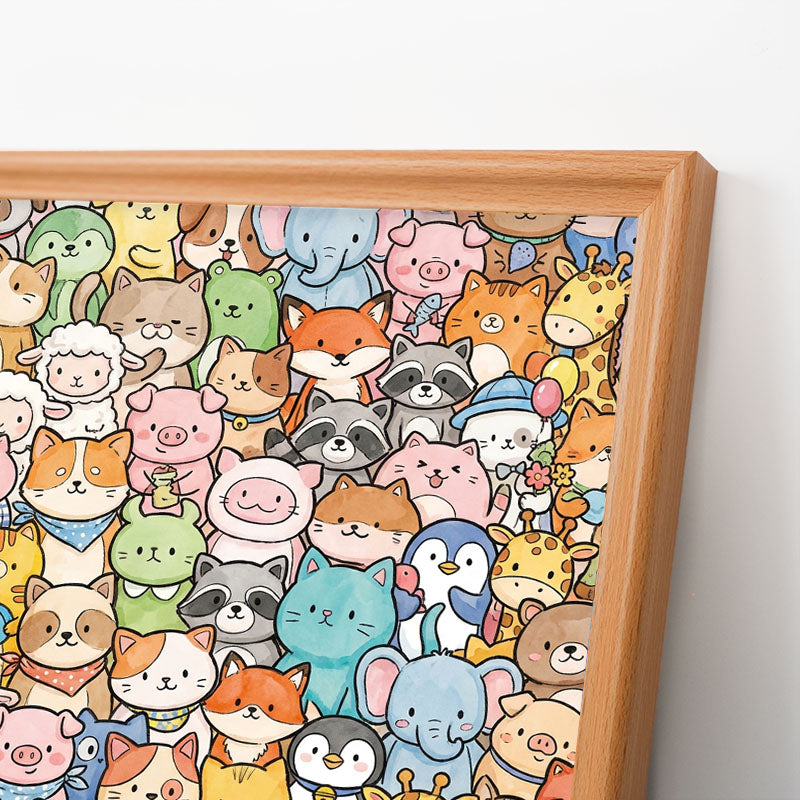 Animaux fantaisistes - Puzzle en bois à colorier