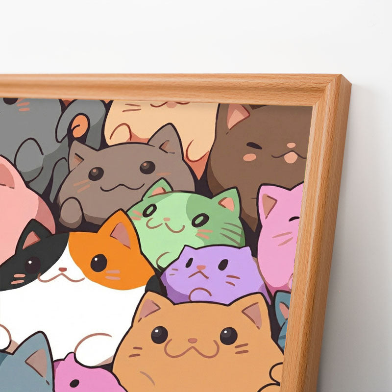 Petits chatons ronds - Puzzle en bois à colorier