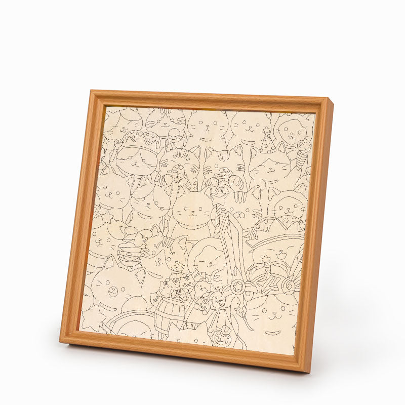 Chatons Magiques - Puzzle en bois à colorier