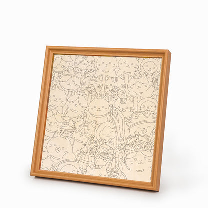 Chatons Magiques - Puzzle en bois à colorier