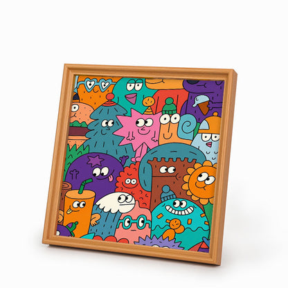 Visages des choses - Puzzle en bois à colorier