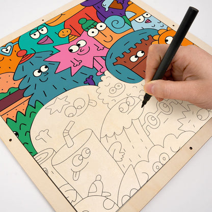 Visages des choses - Puzzle en bois à colorier